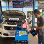 Nissan Almera ดูแลระบบเกียร์ เปลี่ยนกรองเกียร์ พร้อมFlush&Fill เกียร์ออโตเมติกแบบเต็มระบบ100%